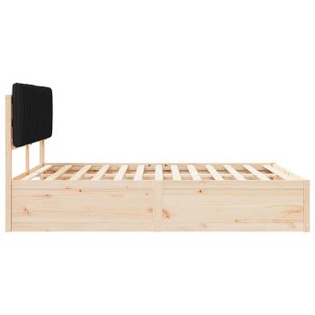 ARDEBO.de - Bettgestell mit gepolstertem Kopfteil Schwarz 150 x 200 cm