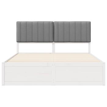 Bettgestell mit gepolstertem Kopfteil Hellgrau 150 x 200 cm