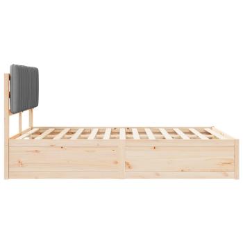 Bettgestell mit gepolstertem Kopfteil Hellgrau 140 x 200 cm