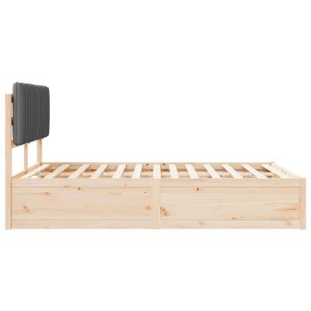 Bettgestell mit gepolstertem Kopfteil Dunkelgrau 140 x 190 cm