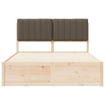 Bettgestell mit gepolstertem Kopfteil Taupe 135 x 190 cm