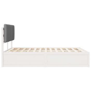 Bettgestell mit gepolstertem Kopfteil Hellgrau 135 x 190 cm