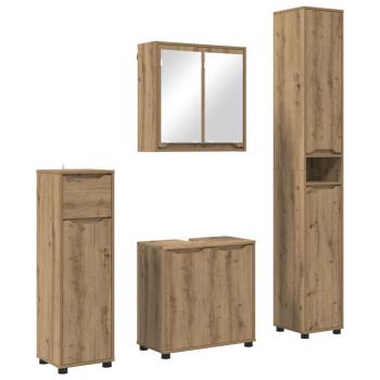Badezimmermöbel-Set mit Regal 4 pcs Artisan-Eiche Holzwerkstoff
