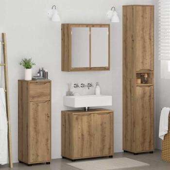 Badezimmermöbel-Set mit Regal 4 pcs Artisan-Eiche Holzwerkstoff