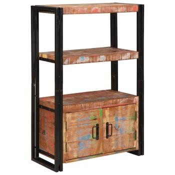 ARDEBO.de - Bücherregal mit Türen Braun Massives recyceltes Holz und Metall