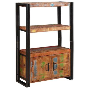 Bücherregal mit Türen Braun Massives recyceltes Holz und Metall