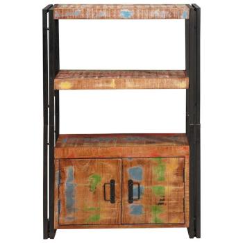 Bücherregal mit Türen Braun Massives recyceltes Holz und Metall