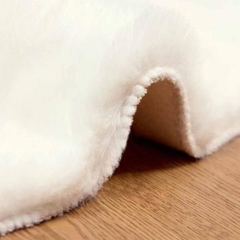 Kunstfell Hasen Teppich Weiß Ø 120 cm Polyester