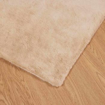 Kunstfell Hasen Teppich Beige 80 x 150 cm Polyester