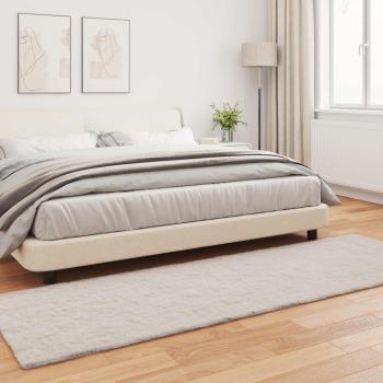 Kunstfell Hasen Teppich Beige 80 x 250 cm Polyester