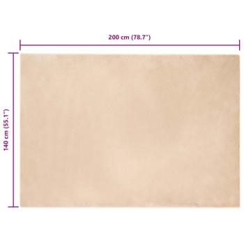 Kunstfell Hasen Teppich Beige 140 x 200 cm Polyester