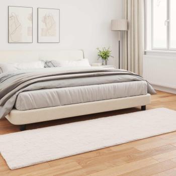 Kunstfell Hasen Teppich Creme 80 x 250 cm Polyester
