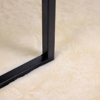 Kunstfell Hasen Teppich Creme 120 x 120 cm Polyester