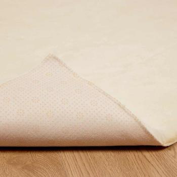 Kunstfell Hasen Teppich Creme 120 x 120 cm Polyester