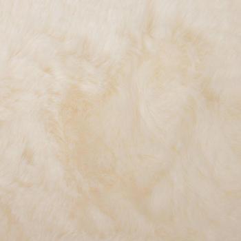 Kunstfell Hasen Teppich Creme 120 x 120 cm Polyester