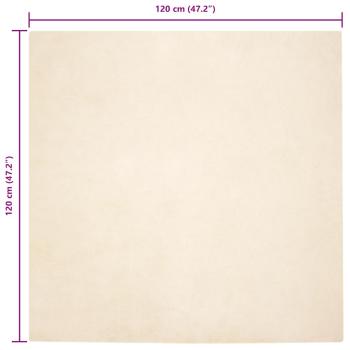 Kunstfell Hasen Teppich Creme 120 x 120 cm Polyester