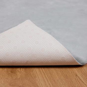 Kunstfell Hasen Teppich Grau 80 x 250 cm Polyester