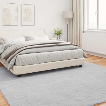 Kunstfell Hasen Teppich Grau 200 x 200 cm Polyester