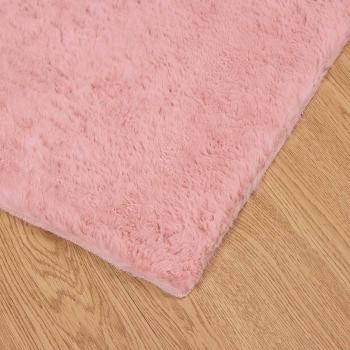 Kunstfell Hasen Teppich Rosa 120 x 120 cm Polyester