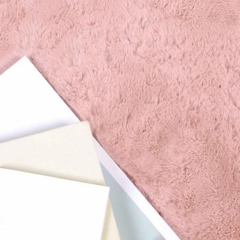 Kunstfell Hasen Teppich Rosa 240 x 240 cm Polyester