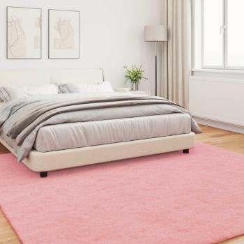 Kunstfell Hasen Teppich Rosa 240 x 240 cm Polyester