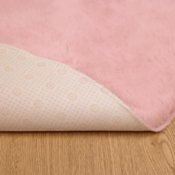 ARDEBO.de - Kunstfell Hasen Teppich Rosa Ø 120 cm Polyester