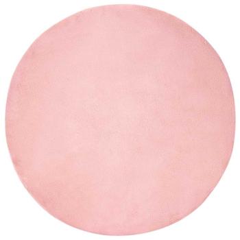 ARDEBO.de - Kunstfell Hasen Teppich Rosa Ø 160 cm Polyester