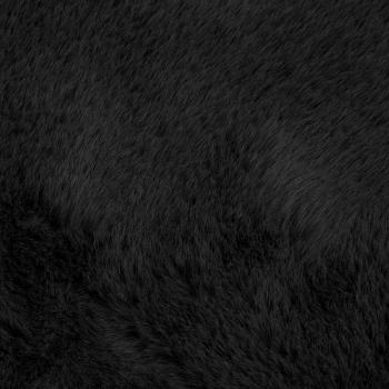 ARDEBO.de - Kunstfell Hasen Teppich Schwarz 240 x 240 cm Polyester