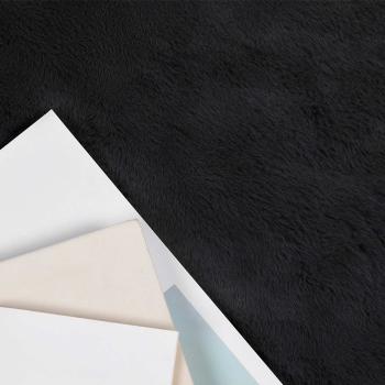 Kunstfell Hasen Teppich Schwarz 240 x 240 cm Polyester