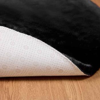 Kunstfell Hasen Teppich Schwarz Ø 200 cm Polyester