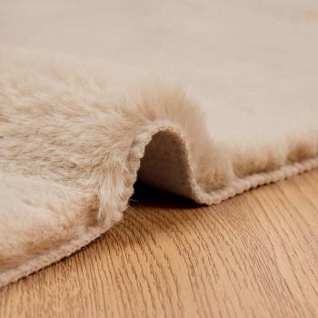 Rutschfester Teppich aus Kunstkaninchenfell OLITE Taupe