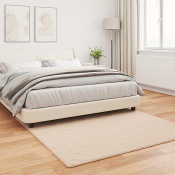Rutschfester Teppich aus Kunstkaninchenfell OLITE Taupe