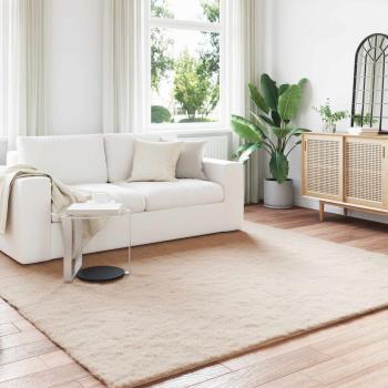 ARDEBO.de - Kunstfell Hasen Teppich Taupe 240 x 240 cm Polyester