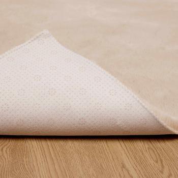 Kunstfell Hasen Teppich Taupe 240 x 240 cm Polyester