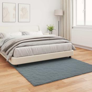 Kunstfell Hasen Teppich Anthrazit 160 x 160 cm Polyester