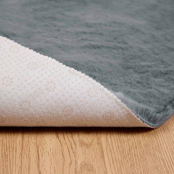 Rutschfester Teppich aus Kunstkaninchenfell OLITE Anthrazit