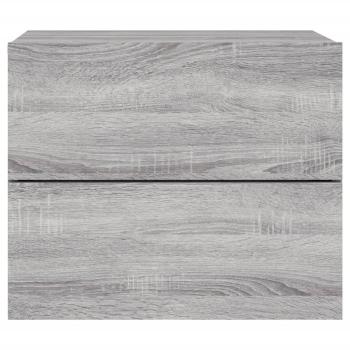 Wand-Nachttische mit LED-Leuchten 2 Stk. Grau Sonoma