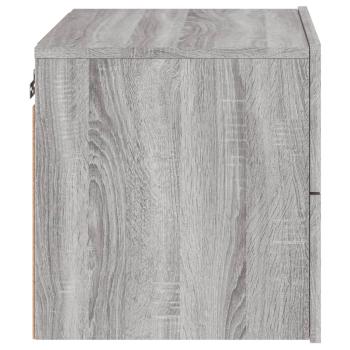 Wand-Nachttische mit LED-Leuchten 2 Stk. Grau Sonoma