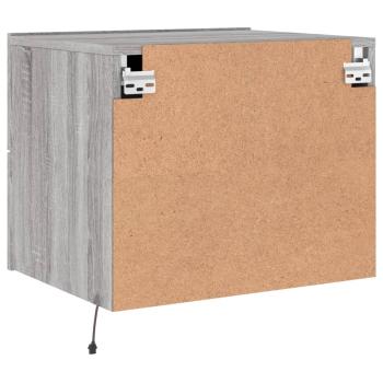 Wand-Nachttische mit LED-Leuchten 2 Stk. Grau Sonoma