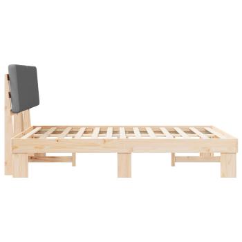 Bettgestell mit gepolstertem Kopfteil Dunkelgrau 160 x 200 cm