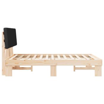 Bettgestell mit gepolstertem Kopfteil Schwarz 150 x 200 cm