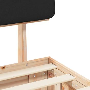 Bettgestell mit gepolstertem Kopfteil Schwarz 150 x 200 cm