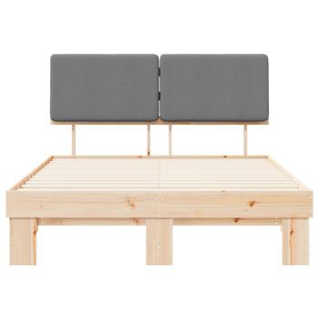 Bettgestell mit gepolstertem Kopfteil Hellgrau 140 x 200 cm