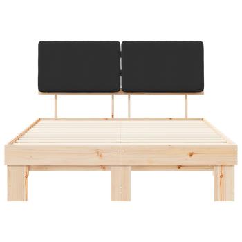 Bettgestell mit gepolstertem Kopfteil Schwarz 140 x 200 cm