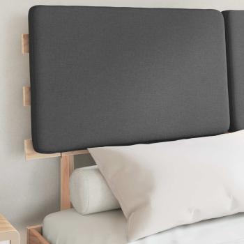 Bettgestell mit gepolstertem Kopfteil Dunkelgrau 140 x 190 cm