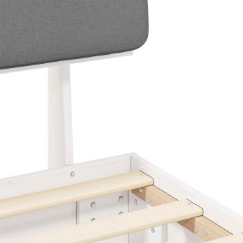 ARDEBO.de - Bettgestell mit gepolstertem Kopfteil Hellgrau 140 x 190 cm