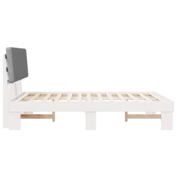 Bettgestell mit gepolstertem Kopfteil Hellgrau 140 x 190 cm