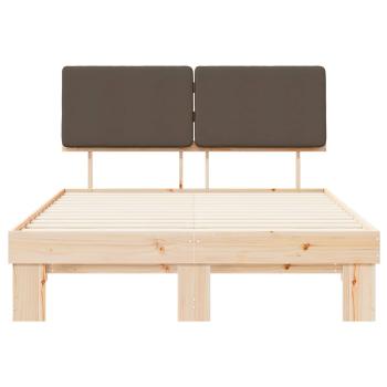 Bettgestell mit gepolstertem Kopfteil Taupe 120 x 190 cm