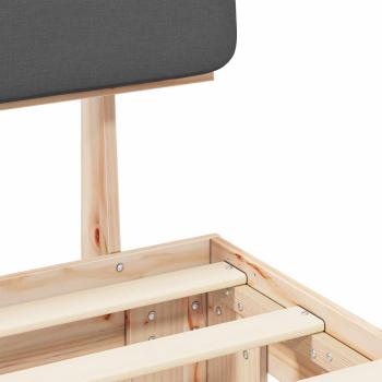 Bettgestell mit gepolstertem Kopfteil Dunkelgrau 90 x 200 cm