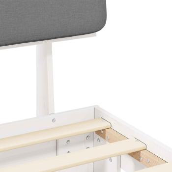 Bettgestell mit gepolstertem Kopfteil Hellgrau 90 x 200 cm